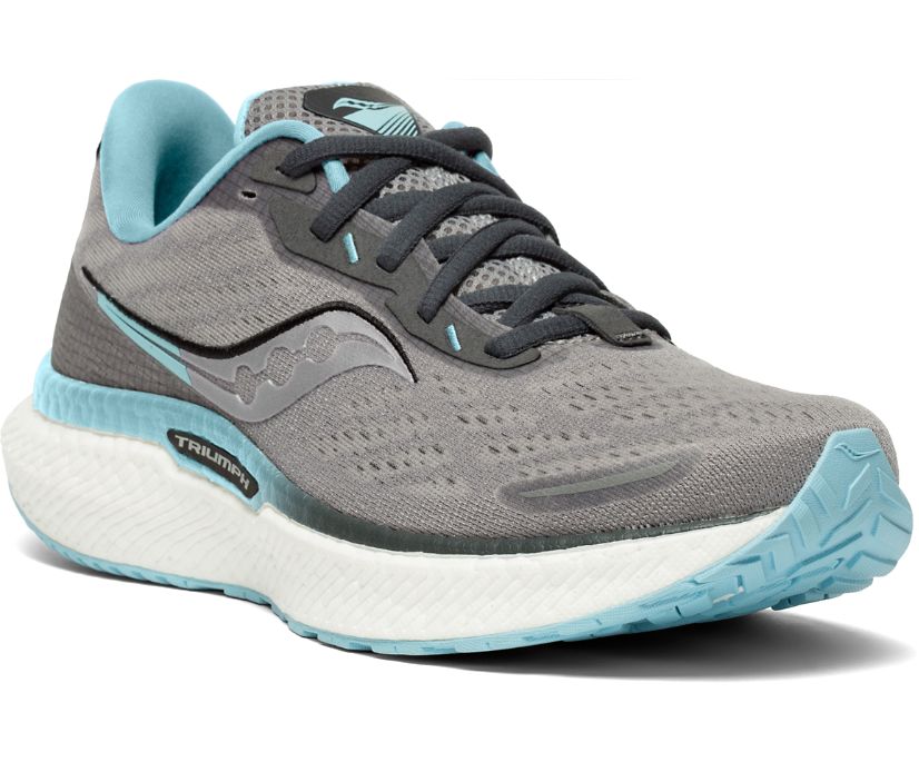 Women's Saucony Triumph 19 Running Shoes Grey / Turquoise | Singapore 206BEXC